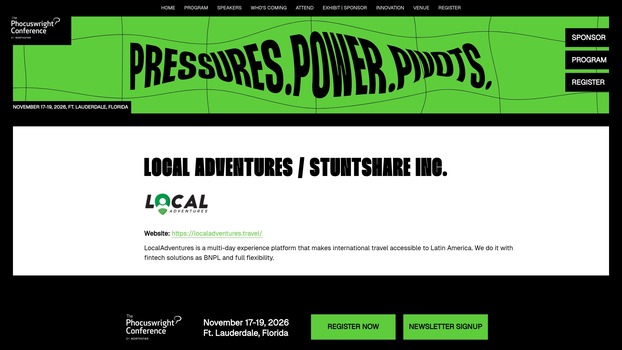 Pagina oficial de sponsor de LocalAdventures en Phocuswright Conference